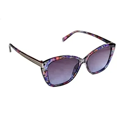 Full Rim Stylish  Trendy U V Protected , Cat eye Sunglasses For Women  Girls (Free Size) (Blue)