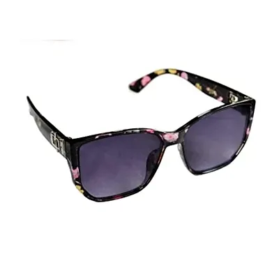 Full Rim Stylish  Trendy U V Protected , Rectangular Sunglasses For Women  Girls (Free Size) (Black)