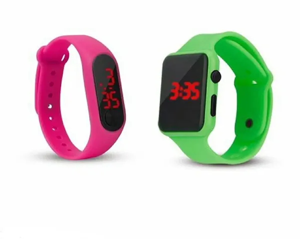 Fancy Silicone Unisex Digital Watch Pack of 2