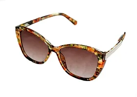 Full Rim Stylish & Trendy U V Protected , Cat eye Sunglasses For Women & Girls (Free Size) (Brown)-thumb2