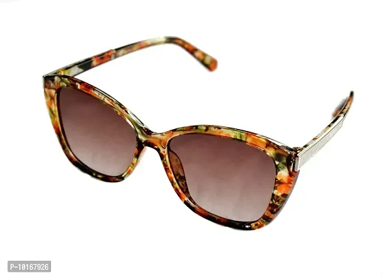 Full Rim Stylish & Trendy U V Protected , Cat eye Sunglasses For Women & Girls (Free Size) (Brown)-thumb3