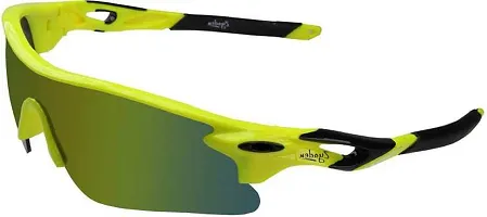 U V Protected Sports Sunglasses/Cricket Sunglasses/ Riding Sunglasses/Cycling Sunglasses (YELLOW)-thumb2