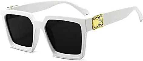 Men Black Belt , Men Black Pin Buckle Artificial Leather Belt With U V Protected Sunglasses (White)-thumb1