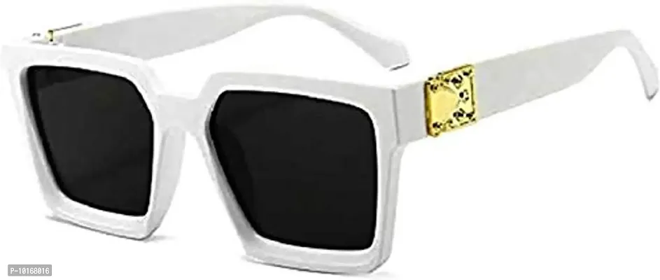 Men Black Belt , Men Black Pin Buckle Artificial Leather Belt With U V Protected Sunglasses (White)-thumb2