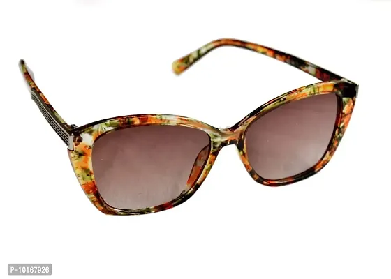 Full Rim Stylish & Trendy U V Protected , Cat eye Sunglasses For Women & Girls (Free Size) (Brown)