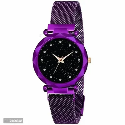 Analog Watch, Alloy Chain Analog Style Wrist Watch for Women & Girls (Purple)