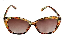 Full Rim Stylish & Trendy U V Protected , Cat eye Sunglasses For Women & Girls (Free Size) (Brown)-thumb1