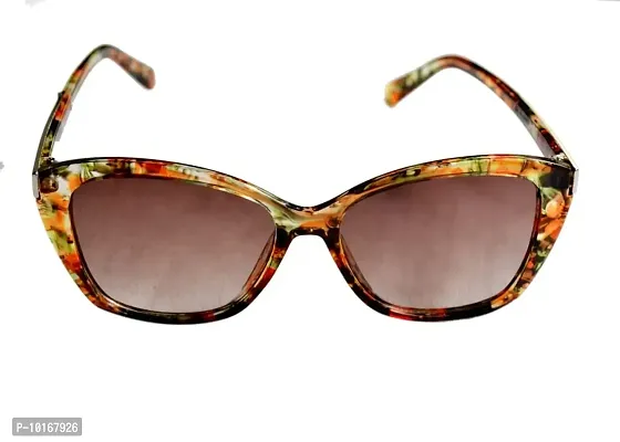 Full Rim Stylish & Trendy U V Protected , Cat eye Sunglasses For Women & Girls (Free Size) (Brown)-thumb2
