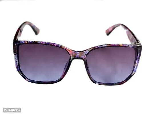 Full Rim Stylish & Trendy U V Protected , Rectangular Sunglasses For Women & Girls (Free Size) (Blue)-thumb2