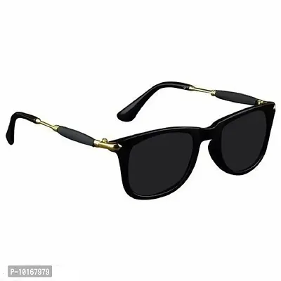 Full Rim, Metal side Trendy and Stylish Black Rectangular Sunglasses For Men & Boys With Trending Analog Watch (GREY)-thumb3