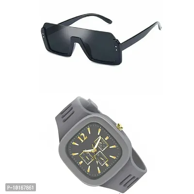 Digital Sports Watch, Multi-Functional Watch for Boys & Men with Sunglasses, Combo Pack of 2 (grey)-thumb0