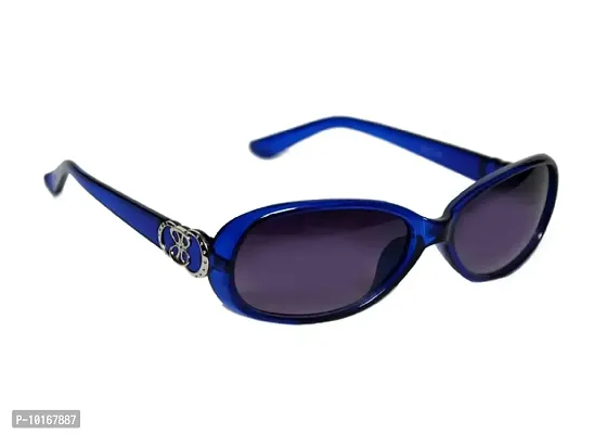UZAK?U V Protected Oval Sunglasses For Women & Girls (Color Variants Available | Medium) (BLUE)
