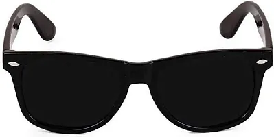 Full Rim , Trendy And Stylish U V Protected Black Rectangular Sunglasses For Men & Boys With Free Analog Wrist Watch (BLACK)-thumb3