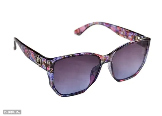 Full Rim Stylish & Trendy U V Protected , Rectangular Sunglasses For Women & Girls (Free Size) (Blue)-thumb3