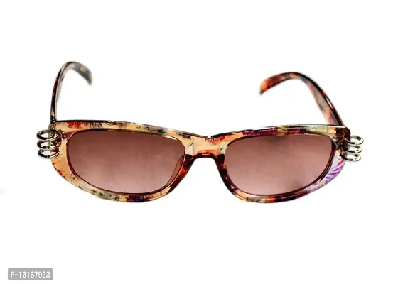 U V Protected Retro Square Sunglasses For Women & Girls (Free Size) (Brown)-thumb2