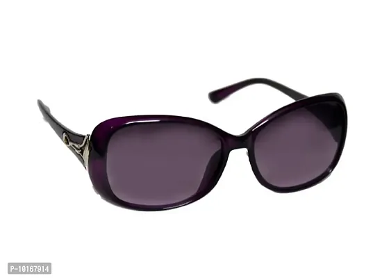 UZAK?U V Protected Oval Sunglasses For Women & Girls (Color Variants Available | Medium) (PURPLE)-thumb0