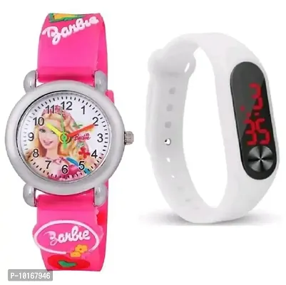 Boys Watches, Boys Digital Display Watches, Pack of 2 (Pink& White)