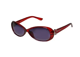 UZAK?U V Protected Oval Sunglasses For Women & Girls (Color Variants Available | Medium) (RED)-thumb2