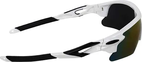 U V Protected Sports Sunglasses/Cricket Sunglasses/ Riding Sunglasses/Cycling Sunglasses (WHITE)-thumb2