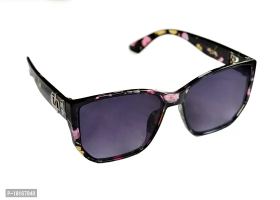 U V Protected Retro Square Party Wear Sunglasses For Women & Girls (Free Size) (Black)-thumb3