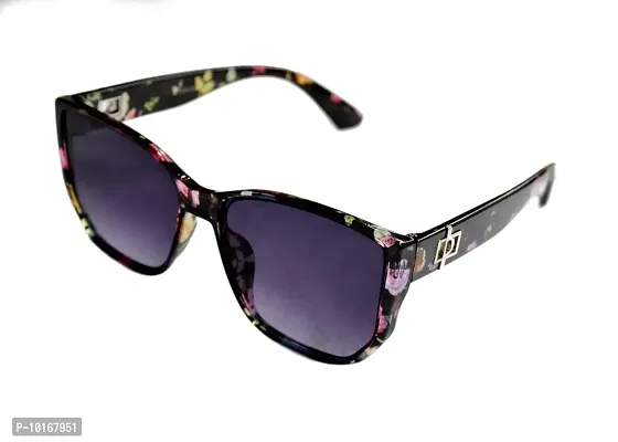 Full Rim Stylish & Trendy U V Protected , Rectangular Sunglasses For Women & Girls (Free Size) (Black)-thumb3