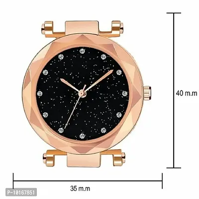 Analog Watch, Alloy Chain Analog Style Wrist Watch for Women & Girls (Golden)-thumb3