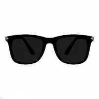 Full Rim, Metal side Trendy and Stylish Black Rectangular Sunglasses For Men & Boys With Trending Analog Watch (WHITE)-thumb3
