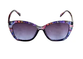 Full Rim Stylish & Trendy U V Protected , Cat eye Sunglasses For Women & Girls (Free Size) (Blue)-thumb1
