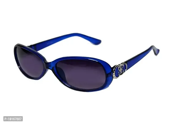 UZAK?U V Protected Oval Sunglasses For Women & Girls (Color Variants Available | Medium) (BLUE)-thumb3