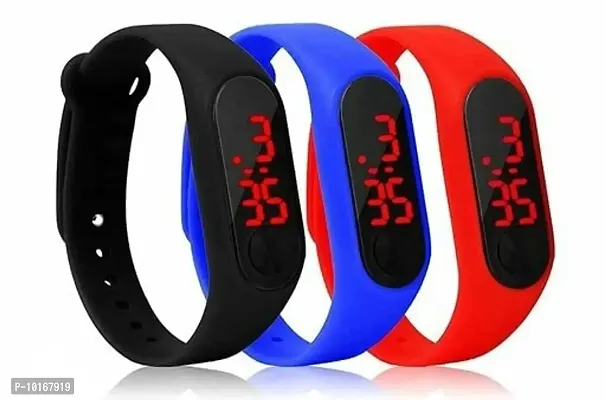 Boys Watches, Boys Digital Display Watch Combo Pack of 3 (Red, Black, Blue)