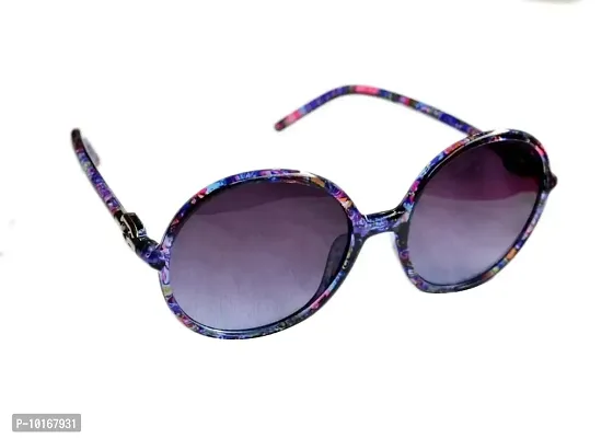 U V Protected Round Shape Sunglasses For Women & Girls (Free Size) (BLUE)-thumb3