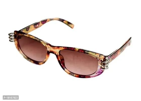 U V Protected Retro Square Sunglasses For Women & Girls (Free Size) (Brown)