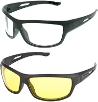 Driving Sunglasses, U V Protected Night  Day Drive Sunglasses Combo Pack of 2 ( Free Size)-thumb4