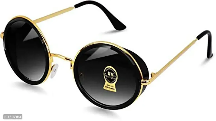 Metal Frame , Round Shape Sunglasses For Men & Women , Boys & Girls-thumb0