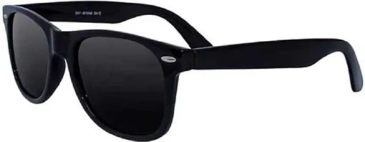 Full Rim , Trendy And Stylish U V Protected Black Rectangular Sunglasses For Men & Boys With Free Analog Wrist Watch (BLACK)-thumb2