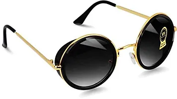 Metal Frame , Round Shape Sunglasses For Men & Women , Boys & Girls-thumb2