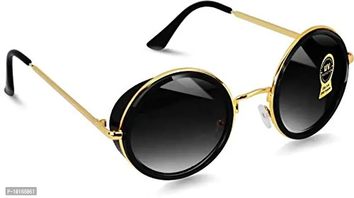 Metal Frame , Round Shape Sunglasses For Men & Women , Boys & Girls-thumb3