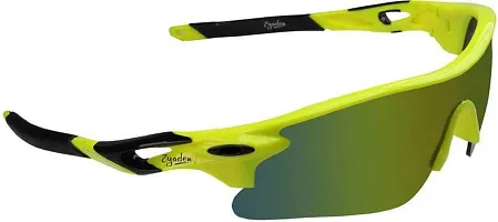 Sports Sunglasses, U V Protected Sports Sunglasses For Boys & Men With Free Analog & Digital Watch (GREEN)-thumb2