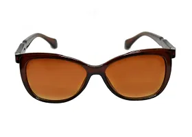 UZAK? U V Protected Cat Eye Sunglasses For Women & Girls (BROWN)-thumb1