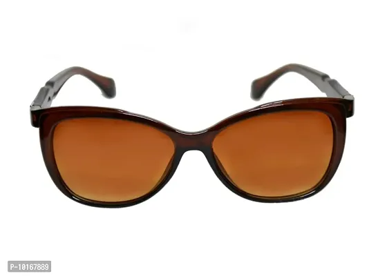 UZAK? U V Protected Cat Eye Sunglasses For Women & Girls (BROWN)-thumb2