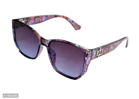 Full Rim Stylish & Trendy U V Protected , Rectangular Sunglasses For Women & Girls (Free Size) (Blue)-thumb0