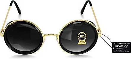 Metal Frame , Round Shape Sunglasses For Men & Women , Boys & Girls-thumb1