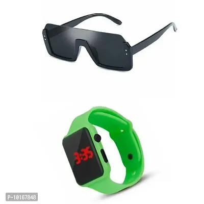 Digital Sports Watch, Multi-Functional Watch for Boys & Men with Sunglasses, Combo Pack of 2 (green)-thumb2