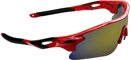 U V Protected Sports Sunglasses/Cricket Sunglasses/ Riding Sunglasses/Cycling Sunglasses (RED)