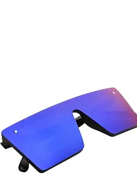 Flat Design Rectangular Sunglasses for Men & Women (BLUE)-thumb3
