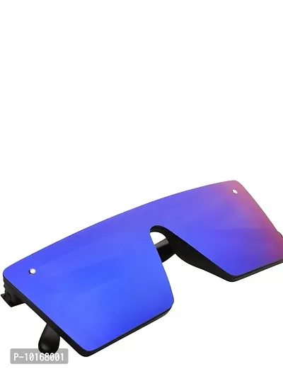 Flat Design Rectangular Sunglasses for Men & Women (BLUE)-thumb4