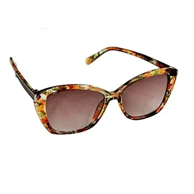 Full Rim Stylish  Trendy U V Protected , Cat eye Sunglasses For Women  Girls (Free Size) (Brown)