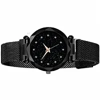 Analog Watch, Alloy Chain Analog Style Wrist Watch for Women & Girls (Black)-thumb2