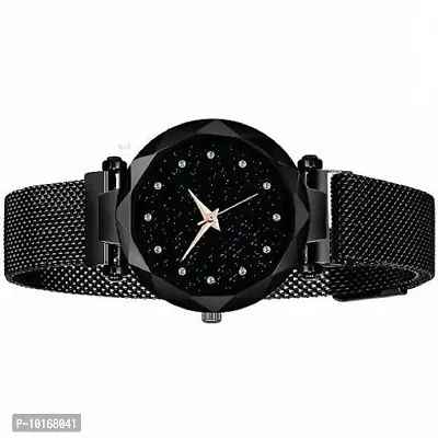 Analog Watch, Alloy Chain Analog Style Wrist Watch for Women & Girls (Black)-thumb3