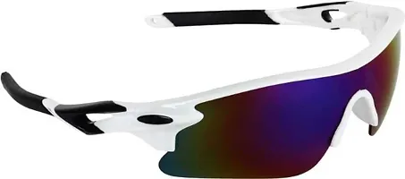 U V Protected Sports Sunglasses/Cricket Sunglasses/ Riding Sunglasses/Cycling Sunglasses (WHITE)